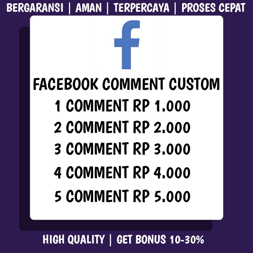 Facebook Comment Custom Termurah Real Aktif Permanen No Drop Bonus++