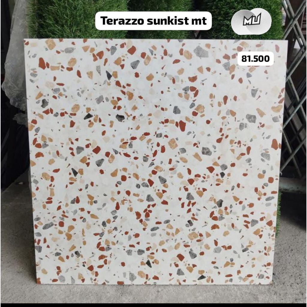 Keramik lantai cutting 50x50 Terazzo sunkist Matte Milan