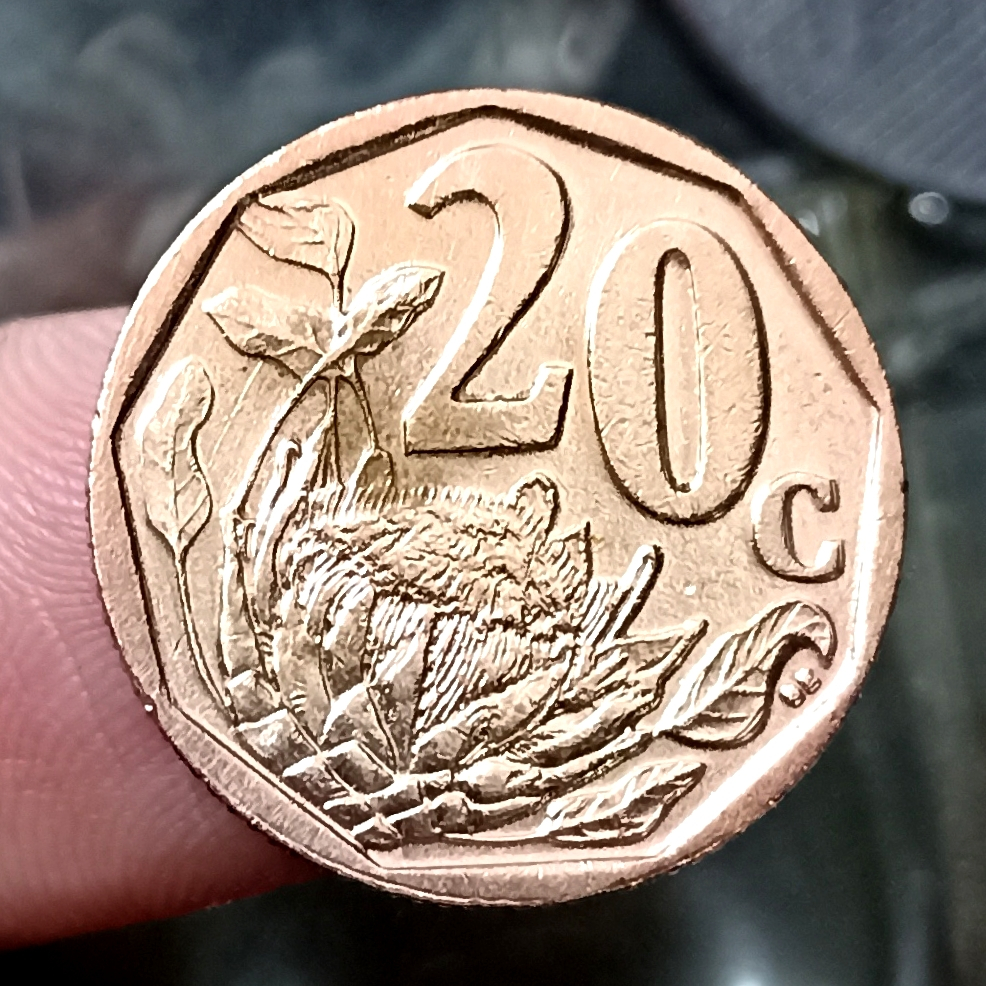 Koin Kuno Africa / Afrika Selatan 20 Cents Afrika Borwa