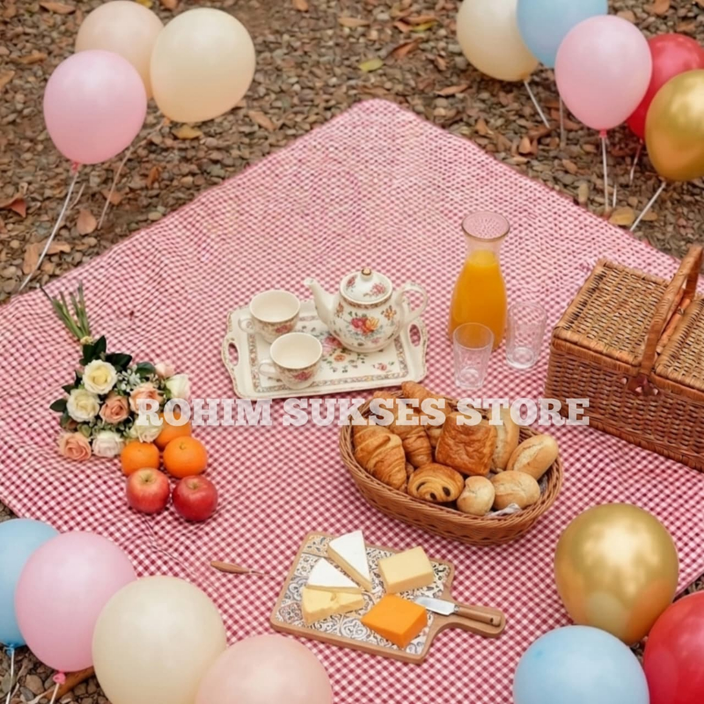 Tikar Piknik Tikar Fotografer Estetik Motif Kotak Termurah