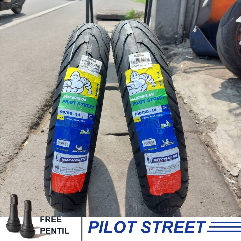 Ban Motor Matic Ring 14 Michelin 90/80 100/80 Pilot Street Tubeless Vario Beat Xeon