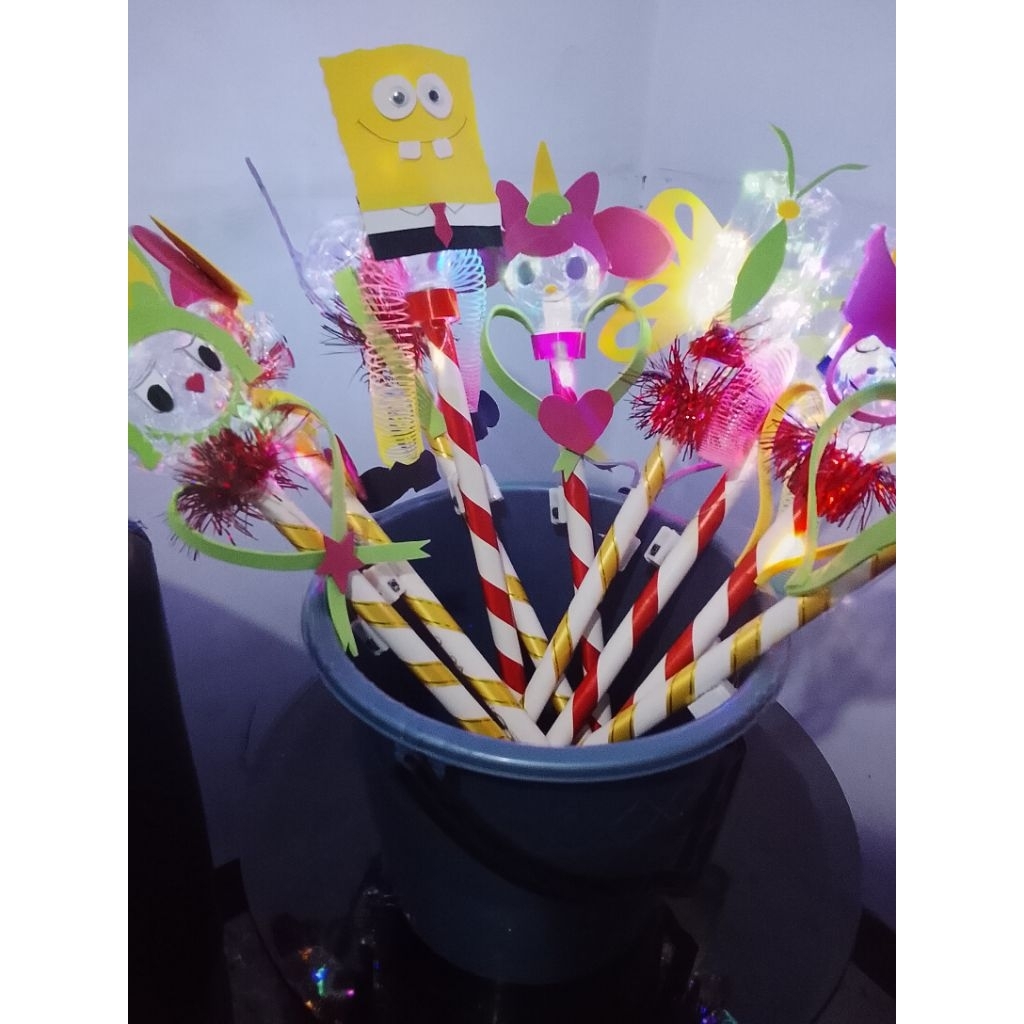 lampion takbir lampion LED lampu stik warna warni lampion stik LED tongkat peri