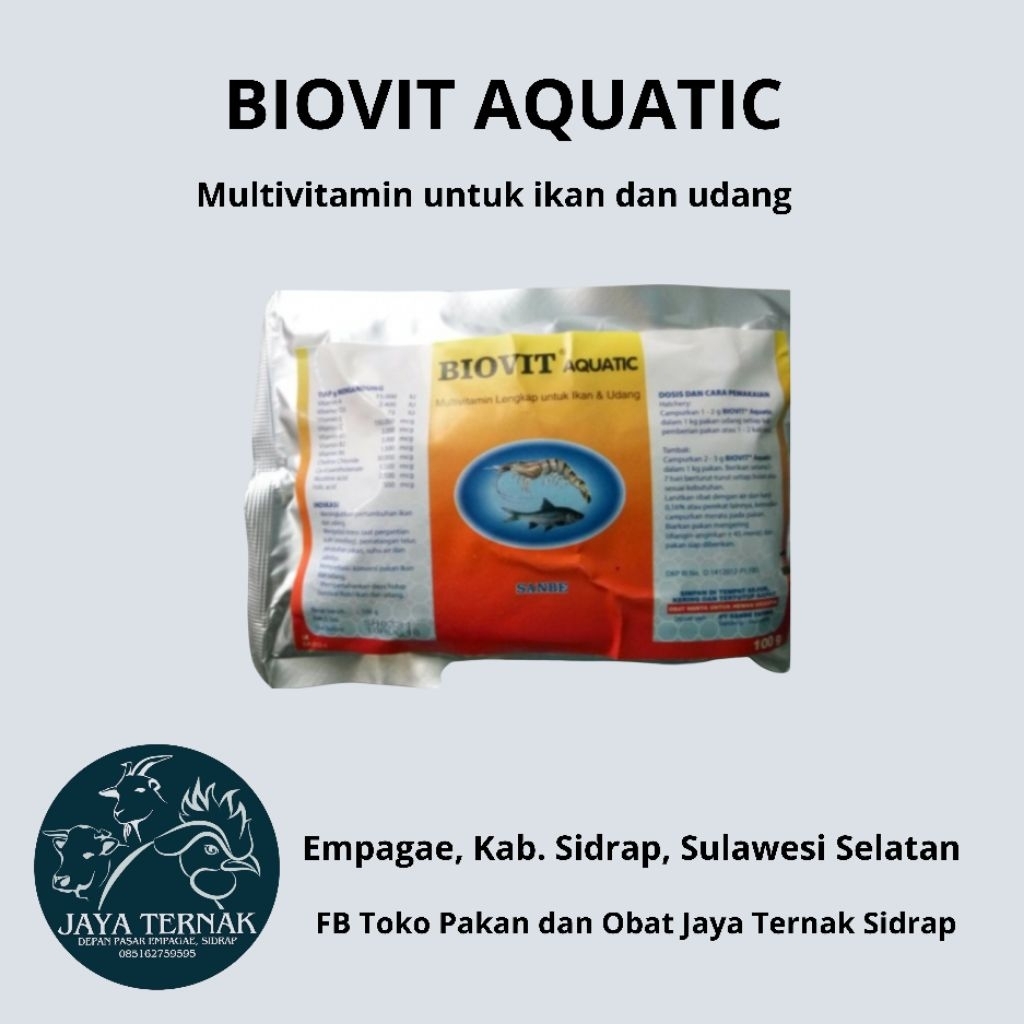 (SANBE) BIOVIT AQUATIC 100 gram - MULTIVITAMIN UNTUK IKAN DAN UDANG