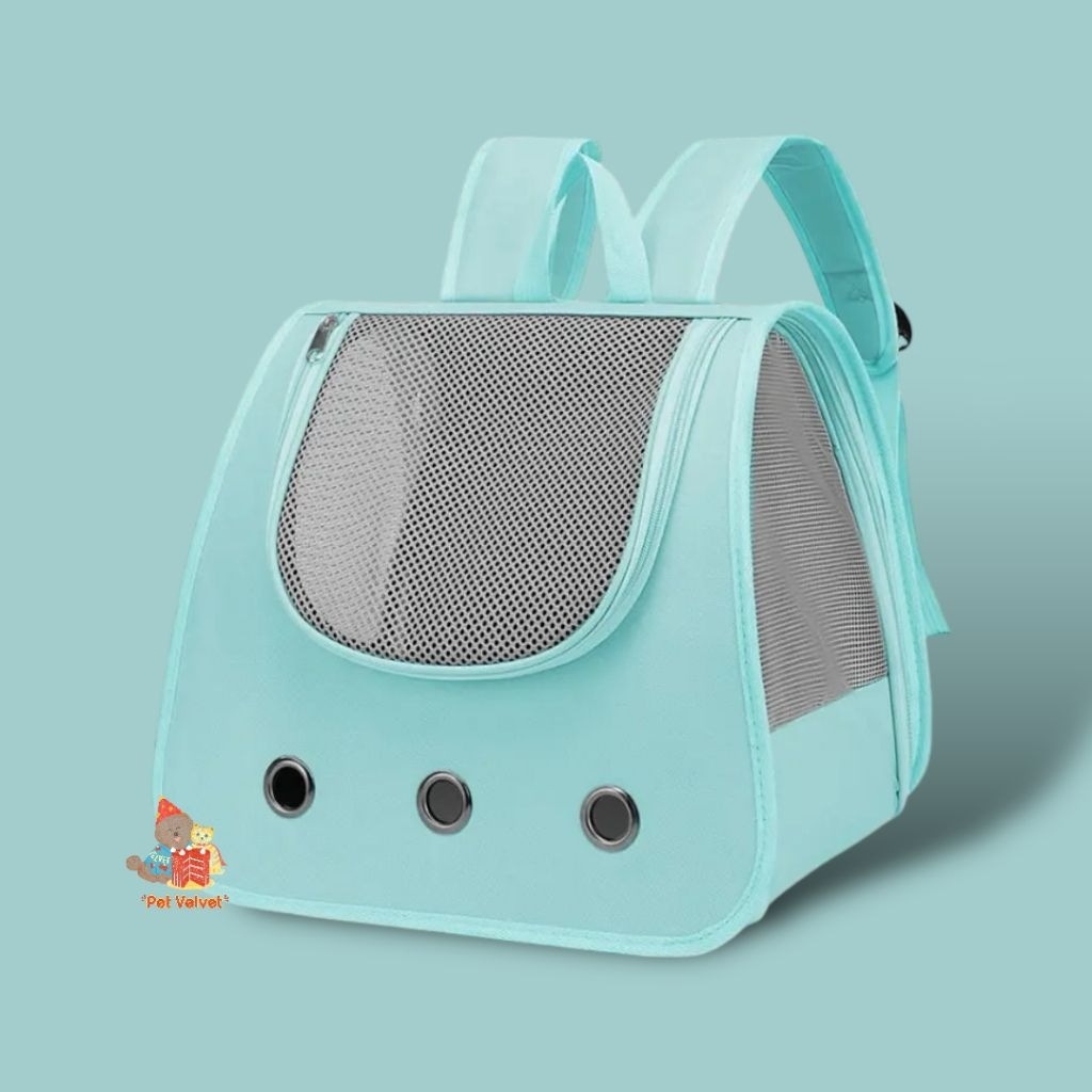 Tas Ransel Hewan Peliharaan CAT Transparan Hijau dengan Ventilasi dan Kapasitas Besar