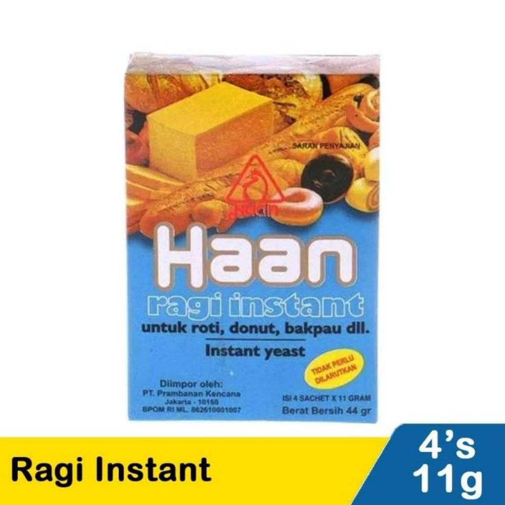 Ragi Instan Haan - Pengembang Adonan, Aroma Roti Lebih Harum, Mudah Digunakan