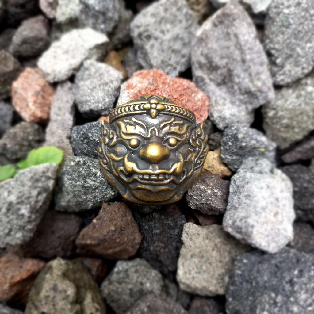Unique 3D Relief Barong Face Pattern Coin Button Screwback Concho | Leather Craft Accessories