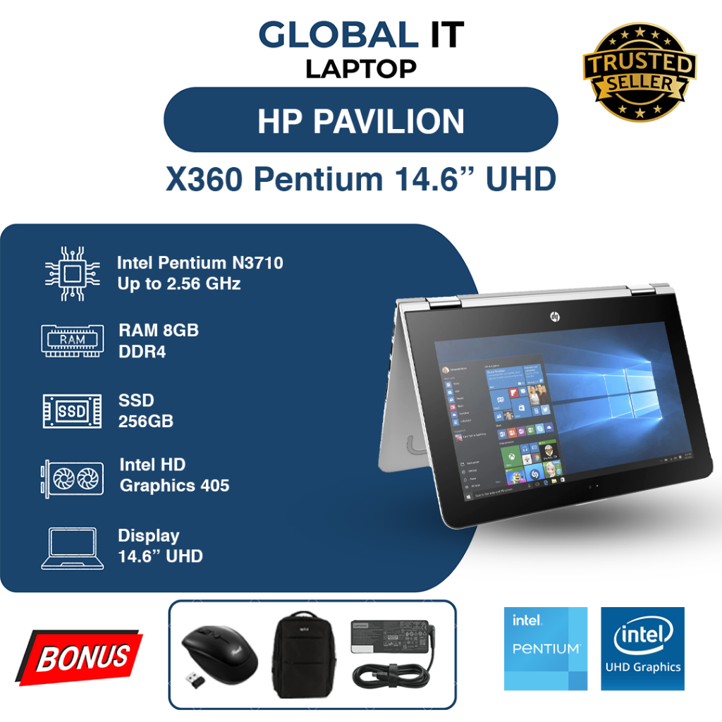 HP PAVILION PENTIUM  X360 8GB/1TB - Laptop Second Murah Bergaransi
