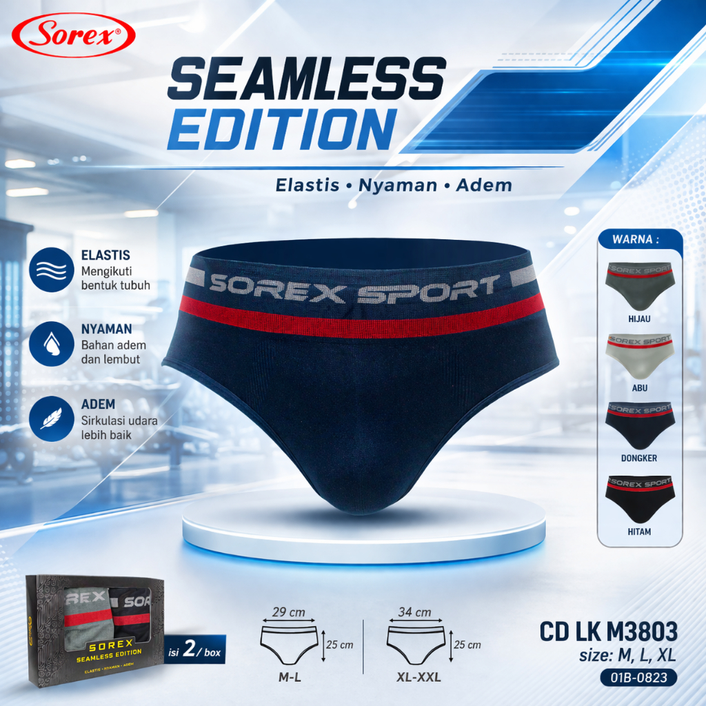 Celana Dalam Sorex Laki Laki / sempak pria sorex Rajut Sport seamless 3803 - 2 Pcs