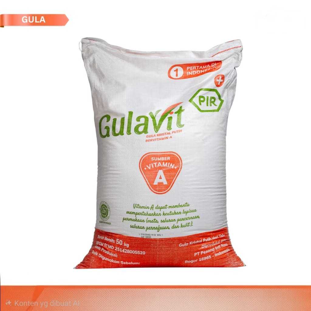 GULAVIT - Gula Pasir Kristal Putih Tebu REPACK  250 Gr / 500 Gr / 1Kg