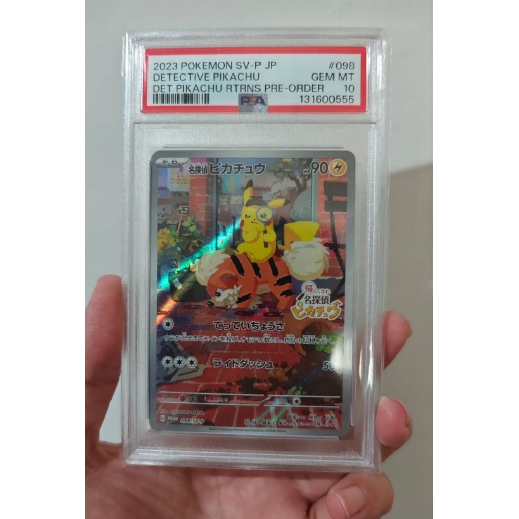 pikachu detective kartu pokemon slab