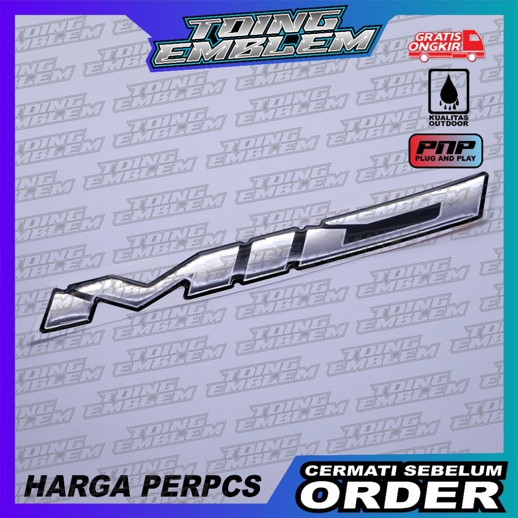 emblem timbul yamaha mio / emblem timbul mio m3 / emblem mio sporty / emblem titanium yamaha mio - S