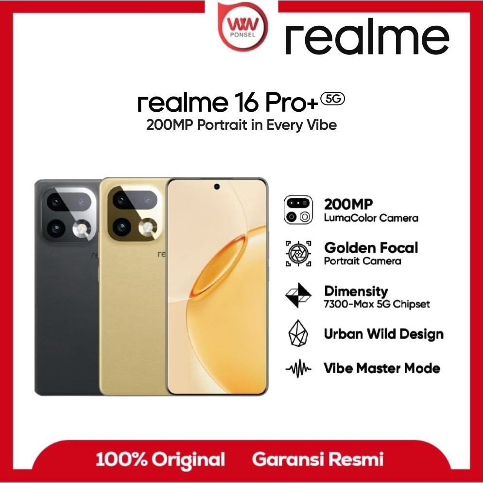 HP Realme 16 Pro+ Ram 12GB Internal 512GB Garansi Resmi