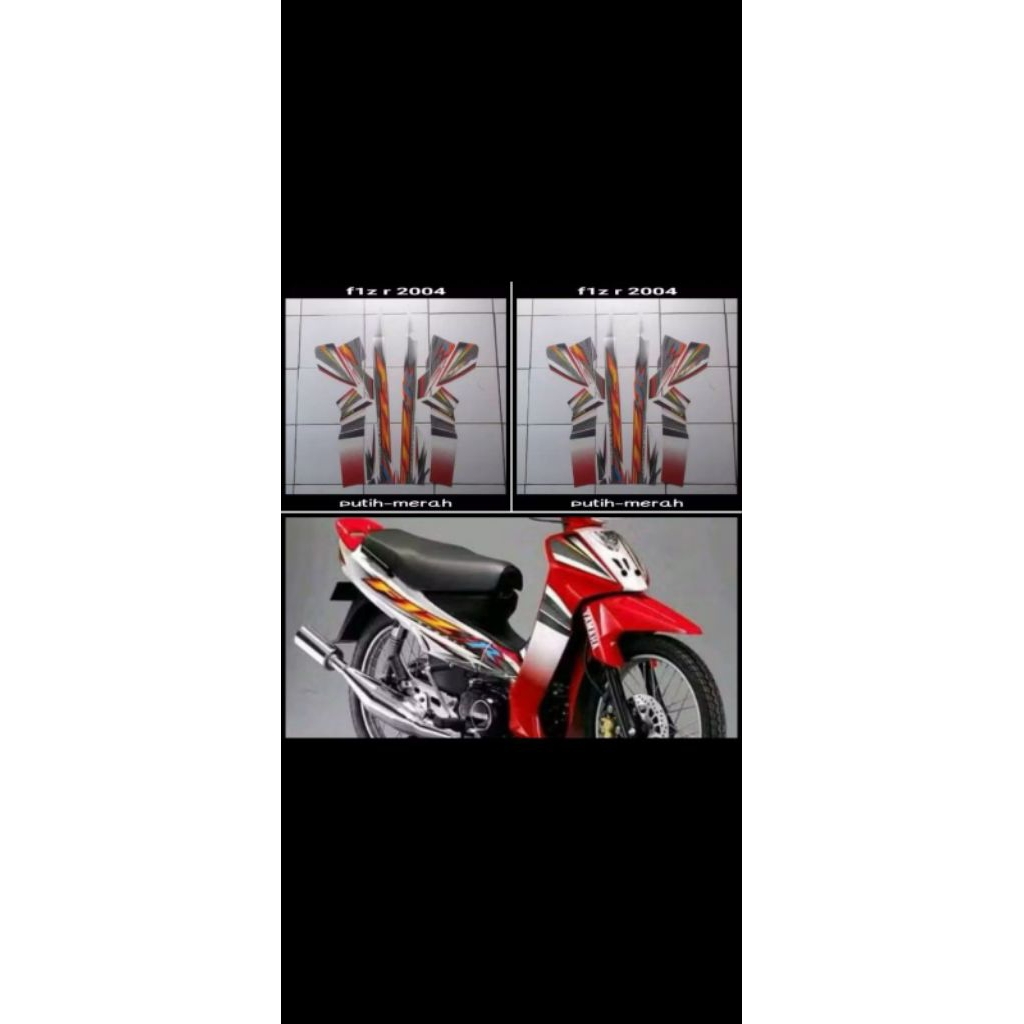 STICKER STRIPING FIZ R Merah Putih