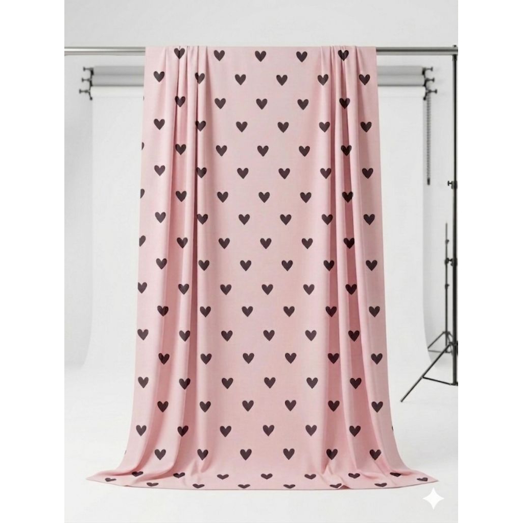 KAIN MICROSILK PREMIUM LOVE DOTS SALEM ASTERINA BAHAN KAIN SPREI | PIYAMA | BAJU ANAK | MUKENA ANAK 