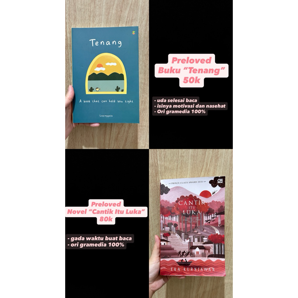 (PRELOVED) NOVEL CANTIK ITU LUKA, NOVEL TENANG