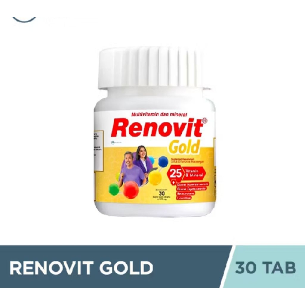 Renovit Gold isi 30 kapsul vitamin untuk lansia