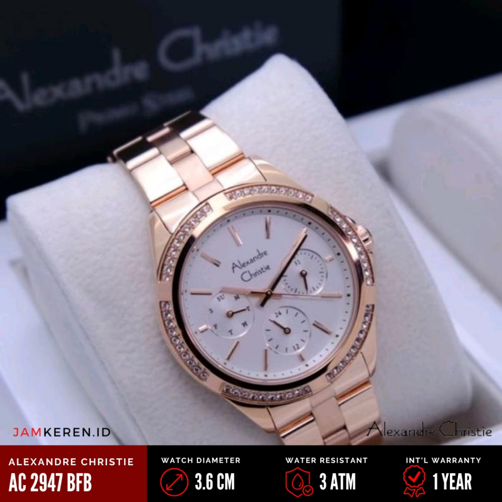 Alexandre Christie - Jam Tangan Wanita - Jam Wanita Elegan Mewah - AC 2947 BF Original Garansi Resmi