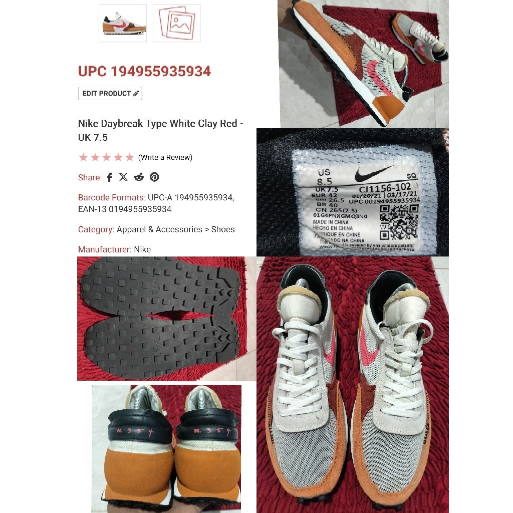 Sepatu Preloved Second Original Nike Daybreak Size 42