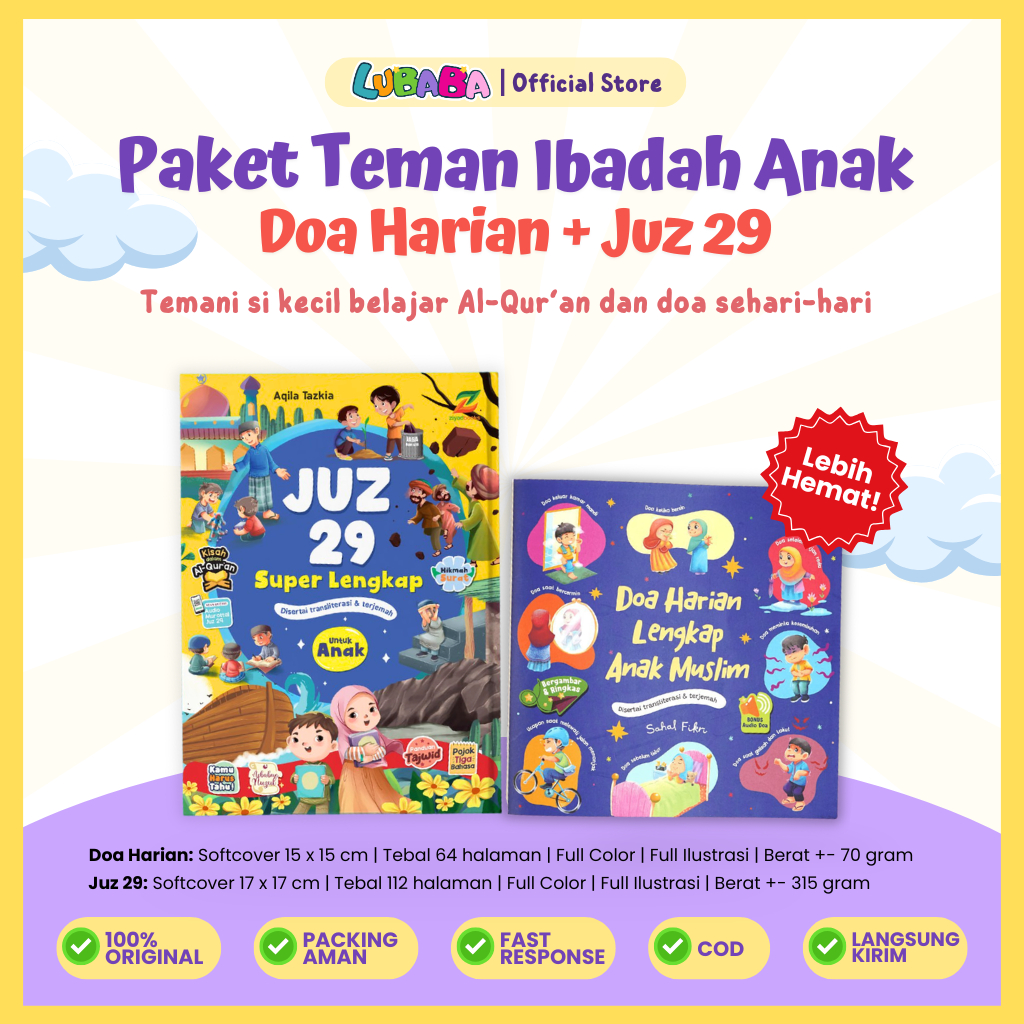 Paket Hemat Buku Doa Harian Anak + Juz 29 Superlengkap - Lengkap Arab Latin Terjemah - Ziyadbooks