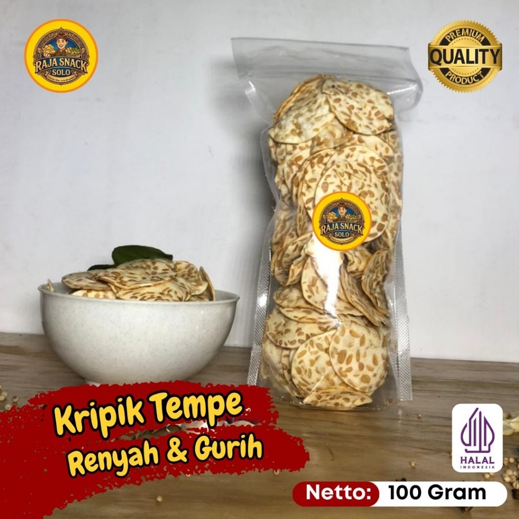 Raja Snack Solo - (100gr) Kripik Tempe / Kripik Tempe Sagu Renyah/ Cemilan Enak