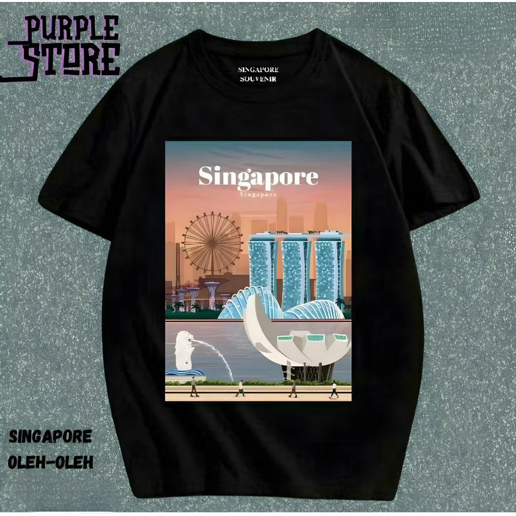 KAOS T-SHIRT PRIA/WANITA OLEH-OLEH SINGAPORE