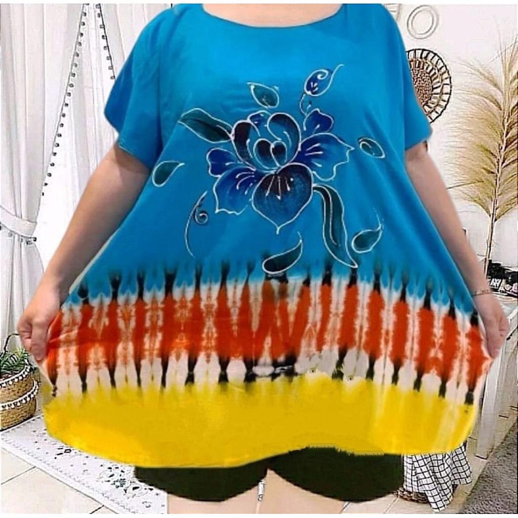 blouse/blus LD 141 CM big size 4XL baju cewek/wanita size jumbo atasan jumbo wanita/cewek motif tie 