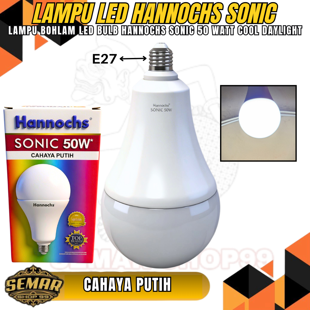 Lampu Bohlam LED Hannochs Sonic Lampu LED HANNOCHS SONIC 50 WATT 50W cahaya putih super -terang / bo
