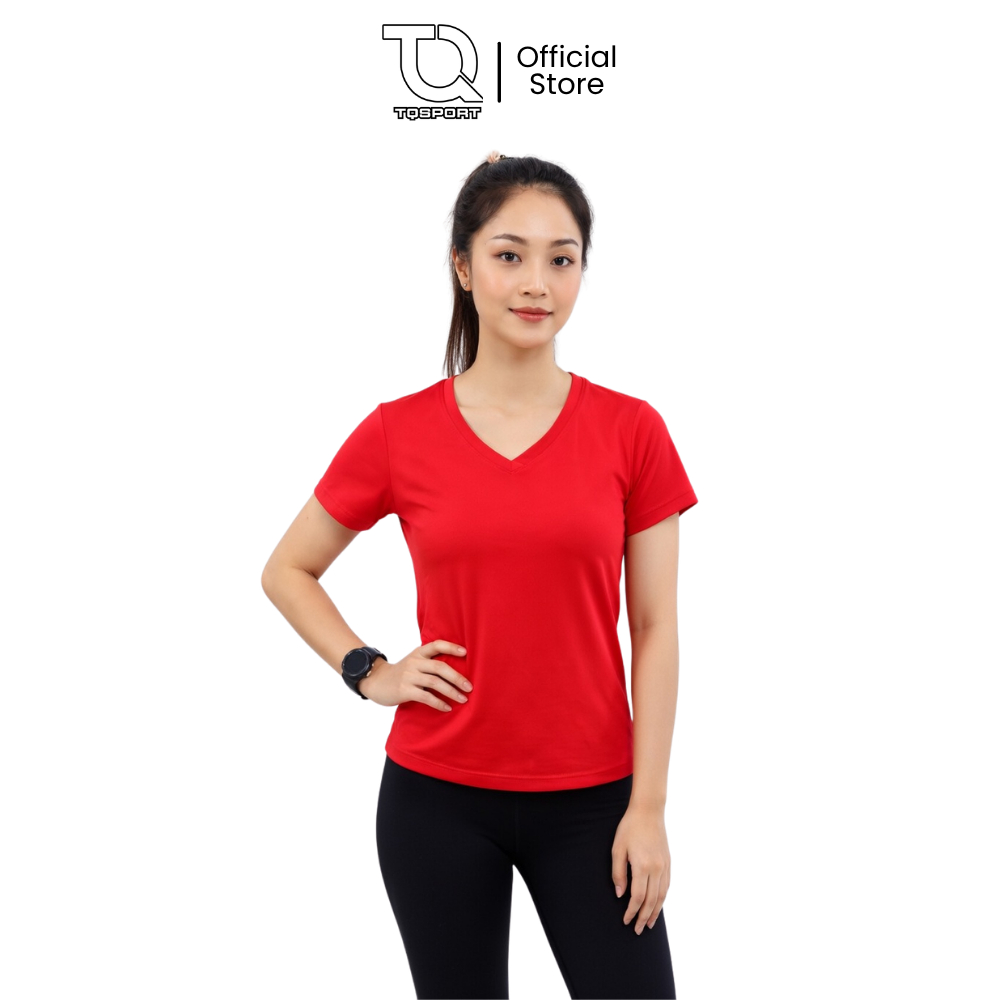 TQSPORT - Baju Olahraga Wanita Kerah V Polos