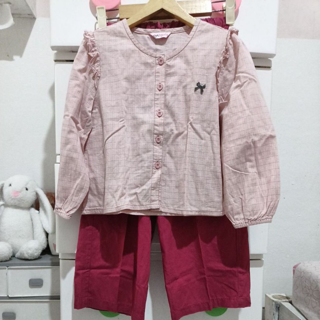 PL LIKE NEW Setelan Blouse Kulot Anak Perempuan EXIT GIRLS XS