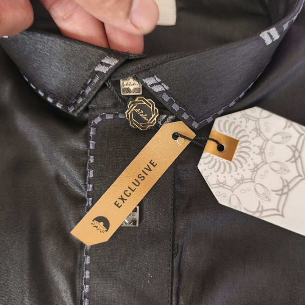GAMIS LENGAN PENDEK AL ZAHRA HUSUS HITAM.