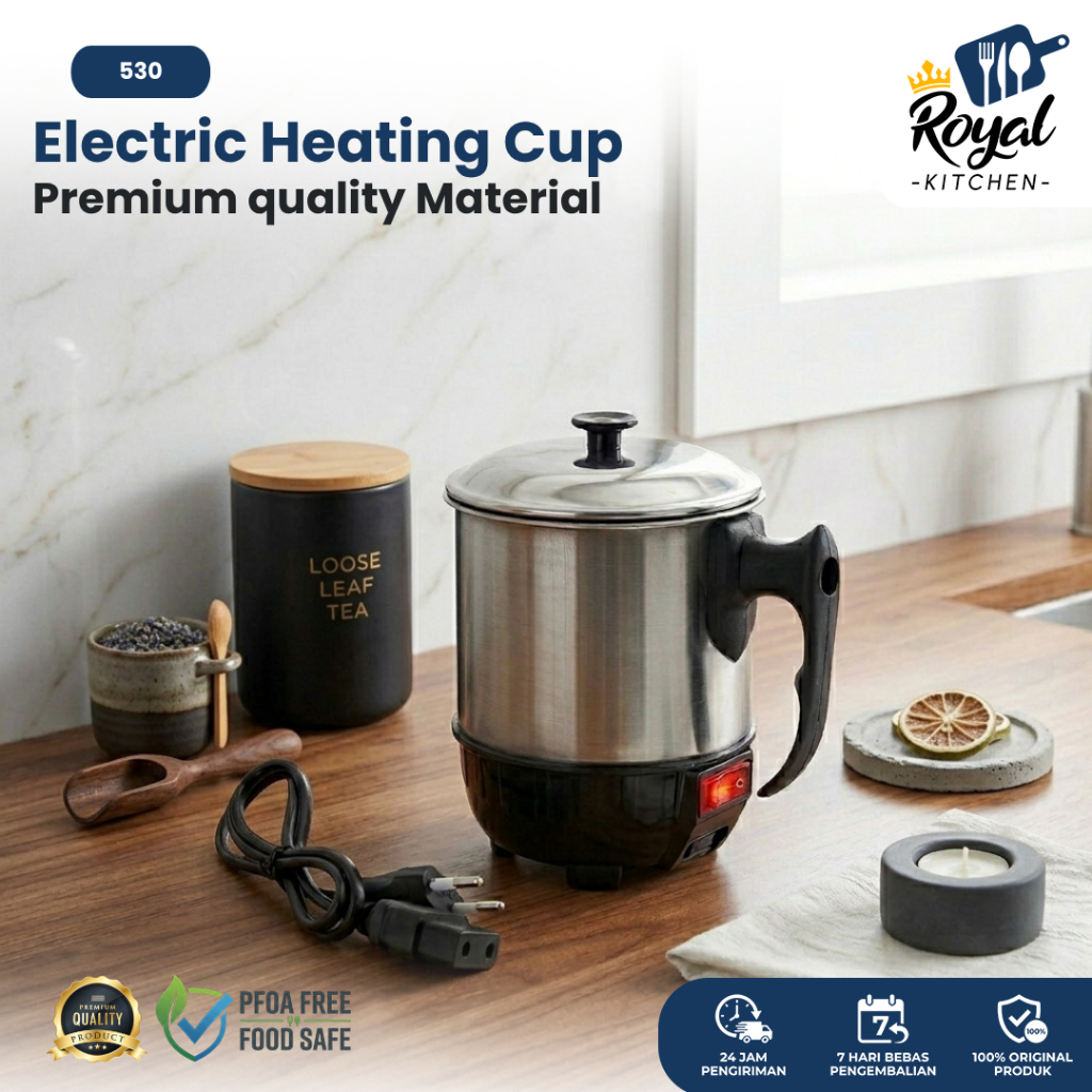Royal Kitchen Teko Listrik Stainless Portable Heating Mug Premium - 530