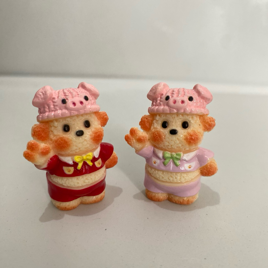 MAINAN ANAK MINI FIGURE ANJING GUGUK TOPI BABI MINIATUR CLAY LUCU