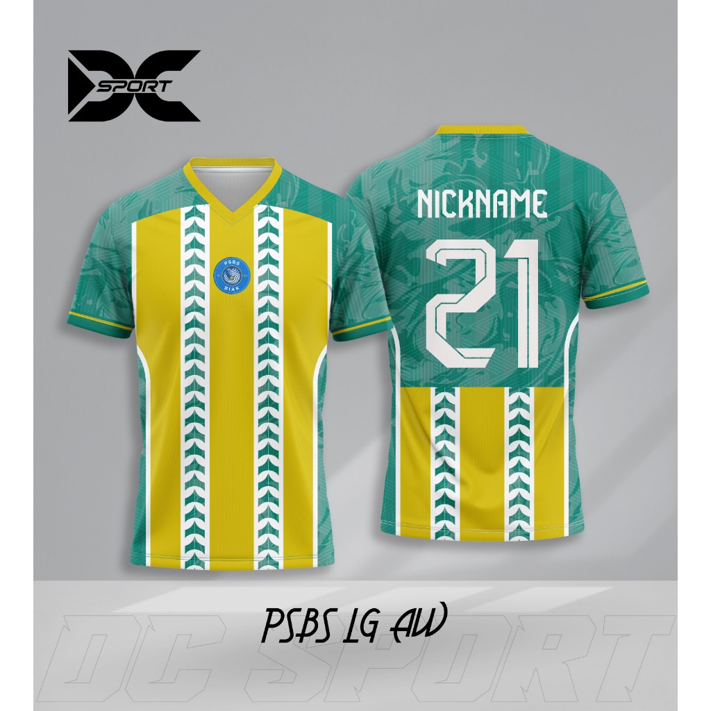 Jersey Harian/Olahraga Dryfit FullPrint Liga Indonesia Free Nama PSBS (PSBS LG AW)