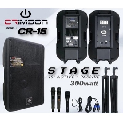 SPEAKER AKTIF PASIF CRIMSON STAGE 15 INCH