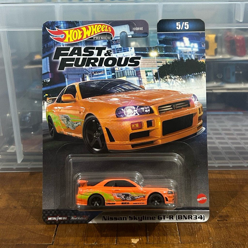 hotwheels premium fast & furious nissan skyline r34 orange