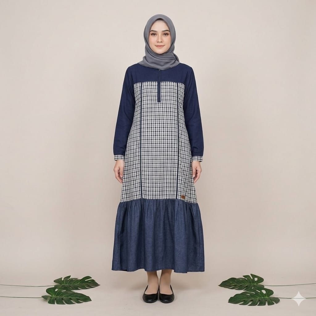 Midi Dress Miyazawa MD BJK Katun Haruka Rayon Twill Premium
