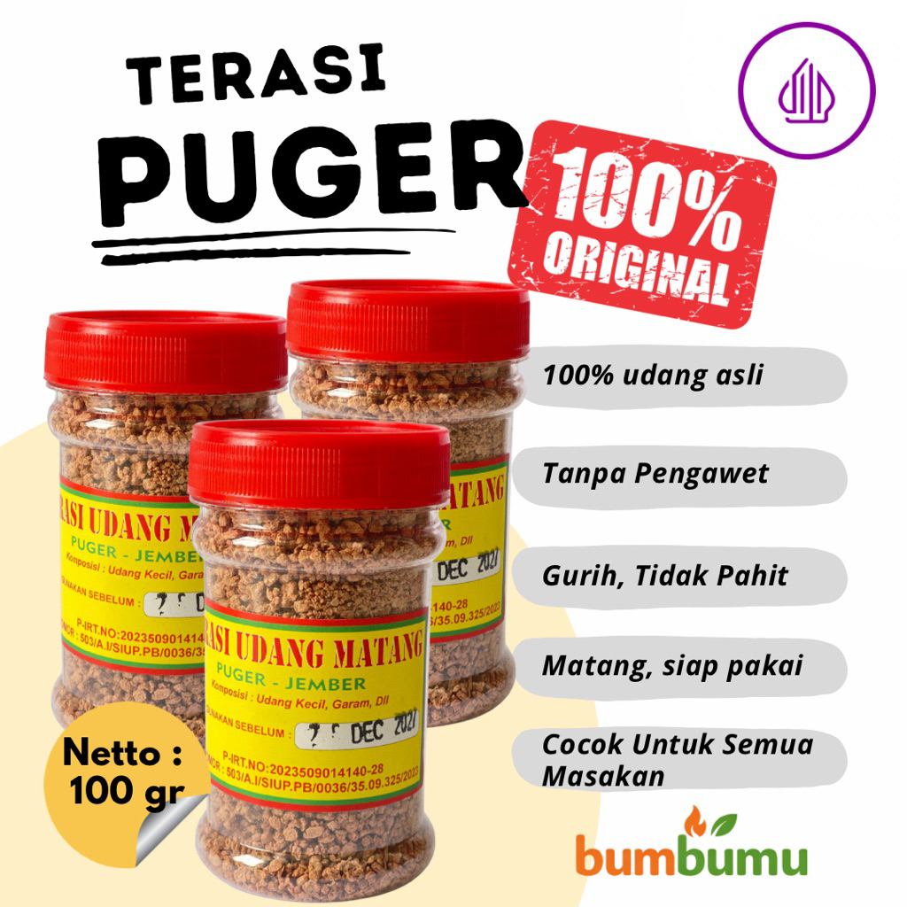 Terasi Udang Puger Cap Jempol Matang 100gr