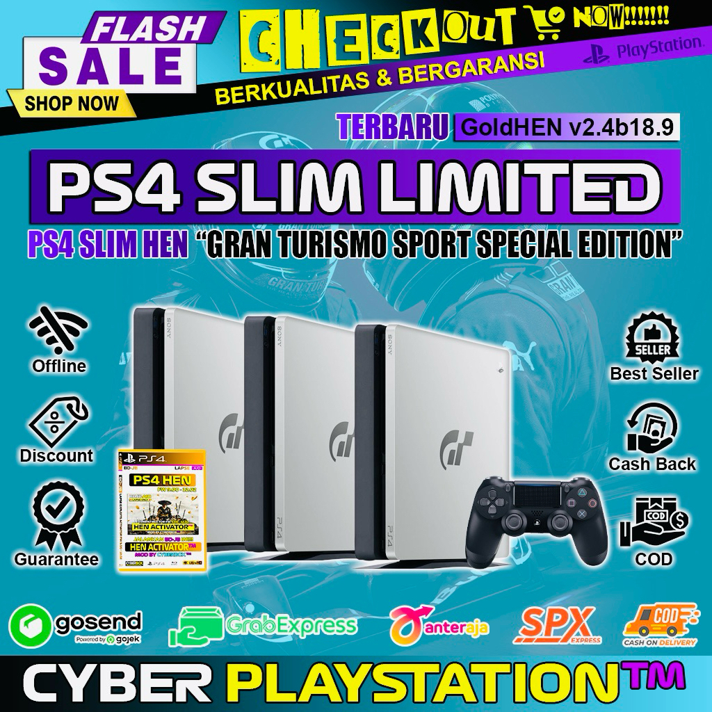 PS4 SLIM LIMITED EDITION “GRAN TURISMO SPORT” HEN 6.72/9.00/11.00/12.02/12.52/13.00 FULL GAME OFFLIN