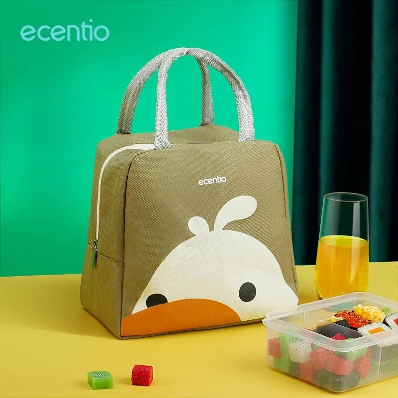 ECENTIO Tas Bekal Segi Bebek Hijau