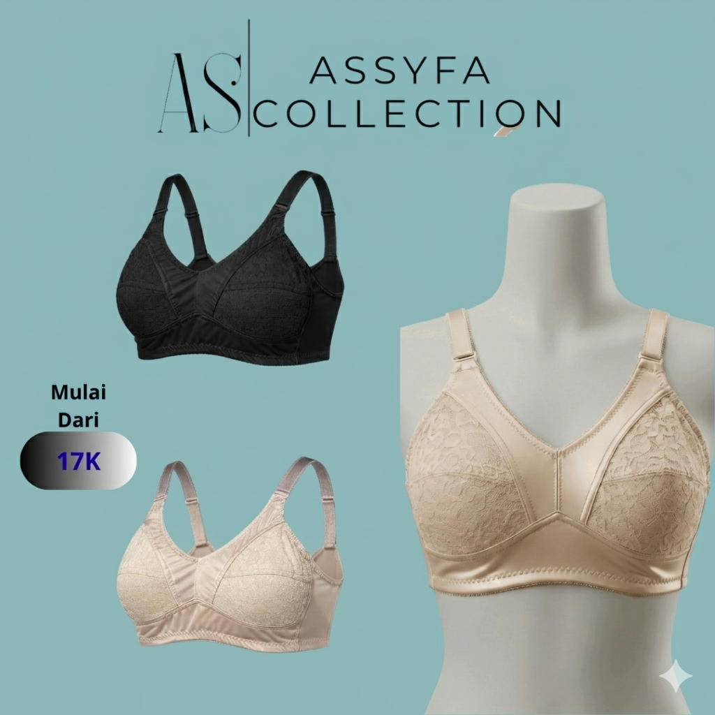 Bra Wanita  Tanpa Busa Motip Brukat 1 Pcs  Ukuran 36c-40c
