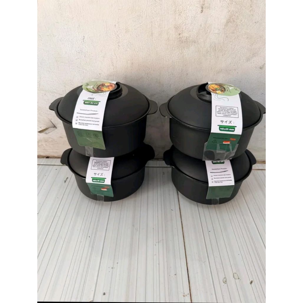 MANGKOK + TUTUP HITAM SET OF 4/ MANGKOK SAYUR