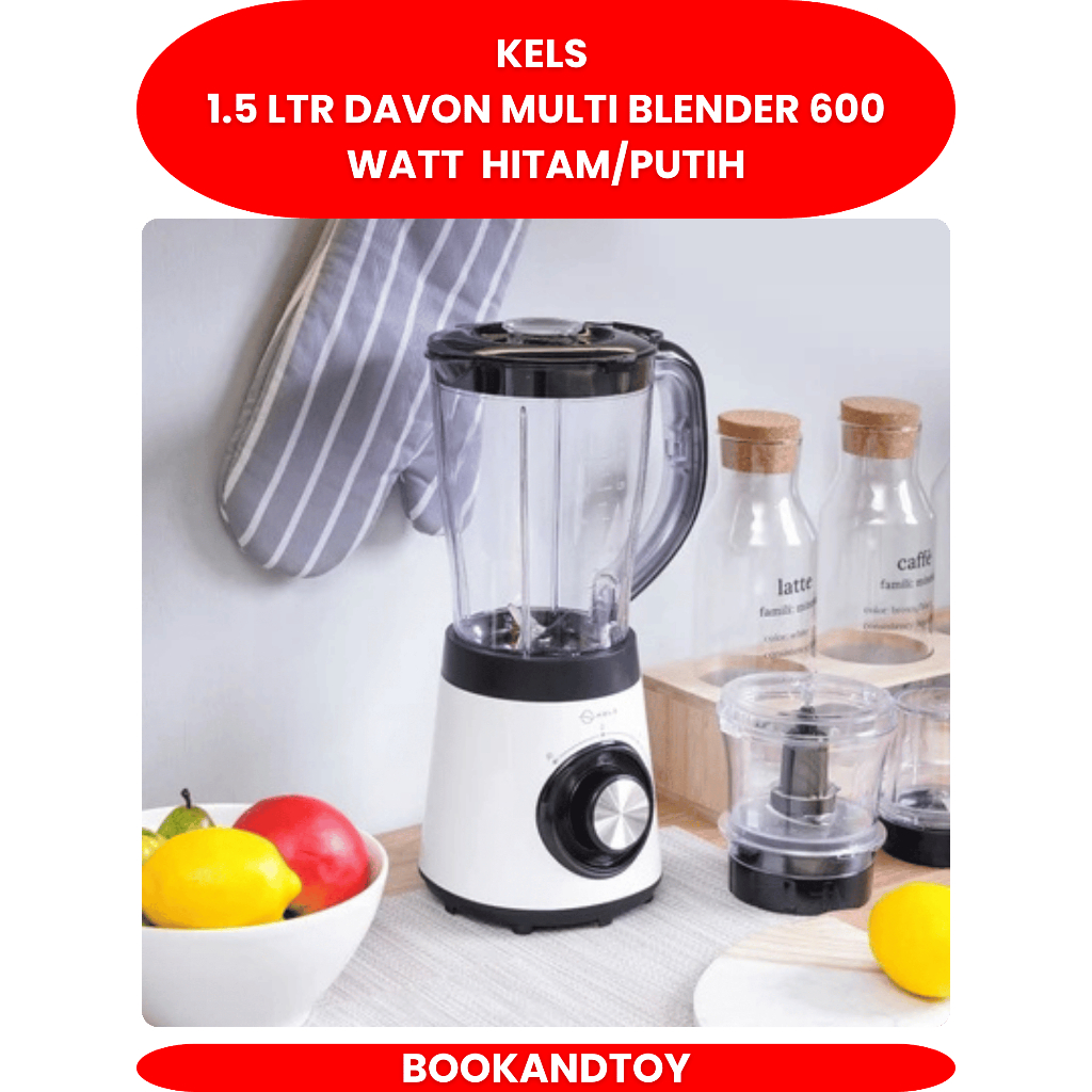 Kels 1.5 Ltr Davon Multi Blender 600 Watt Hitam/putih