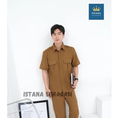 Seragam PNS ASN Pemda Khaki Tua Khaki Muda Pria Baju Pdh Pegawai Negeri Sragam