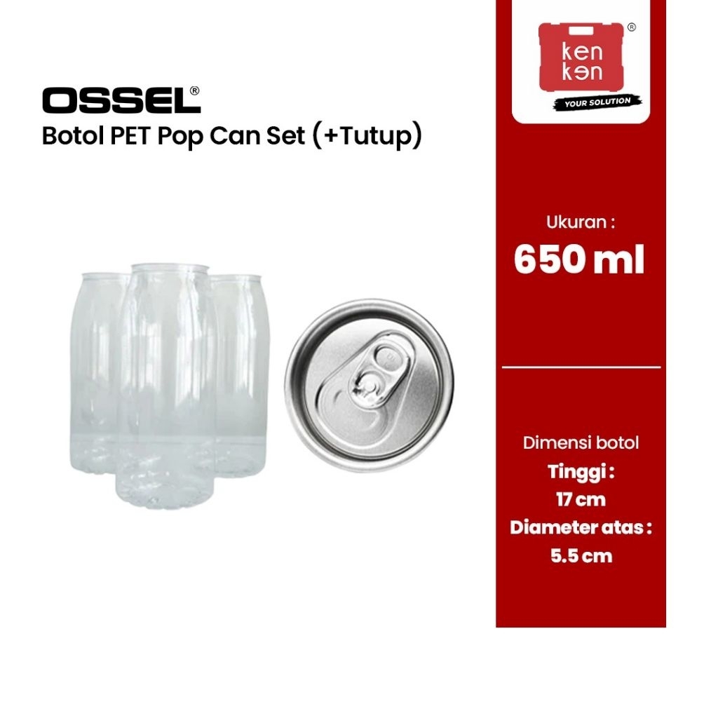 Pet Pop Can Bottle Kaleng Pet Kaleng Plastik Pet Can Botol Pop Can Botol Popcan Pet + Lid 650 Ml