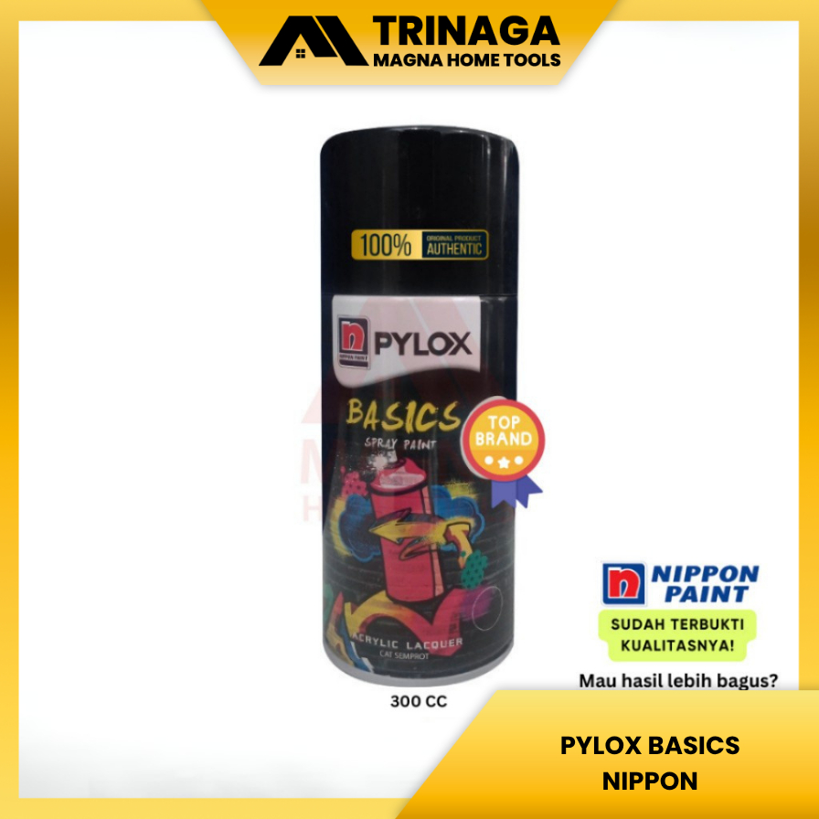 CAT PILOK/SEMPROT HITAM/HITAM DOP/DOFF/CLEAR MOTOR SEMUA WARNA BASIC NIPPON PAINT 300CC [ORIGINAL]