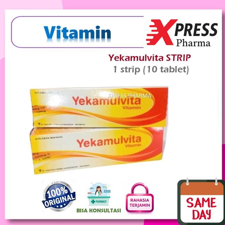 XPRESS  Yekamulvita STRIP Calcium Vitamin B complex Kalsium B kompleks Complex Kalsium Tablet Yeka m