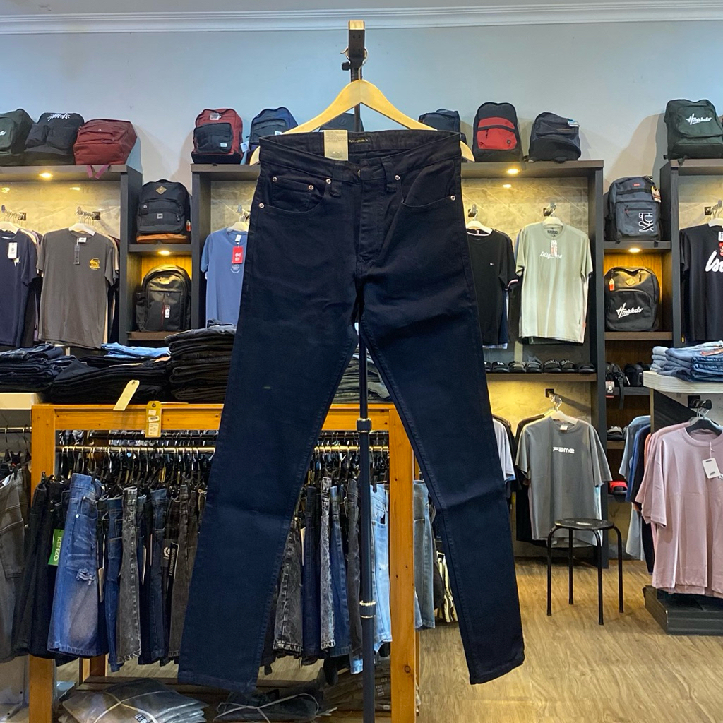 Celana Jeans Pria Slim Fit - Hitam Abu Washed Premium