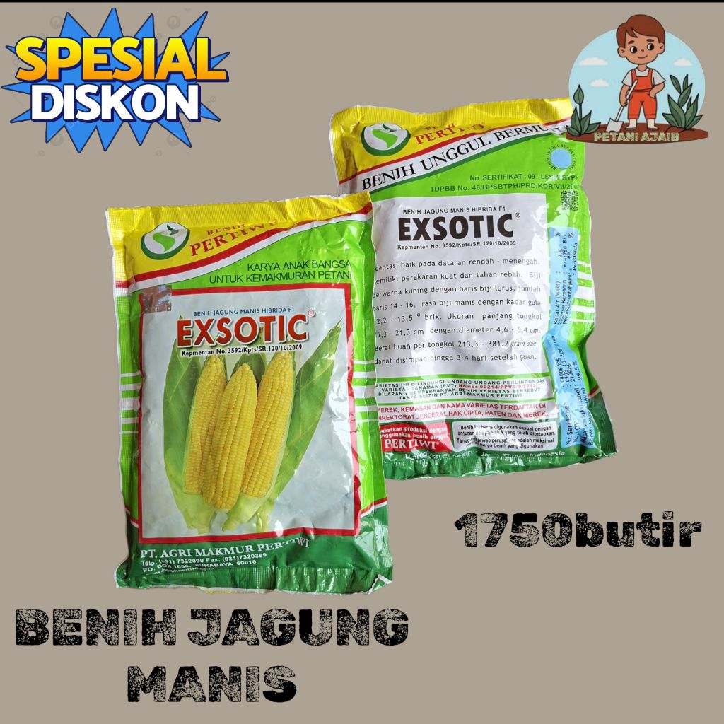 Exotic - Benih Jagung Manis / Bibit Jagung Manis / Benih Jagung Manis Pertiwi Exotic Kemasan Pabrik 