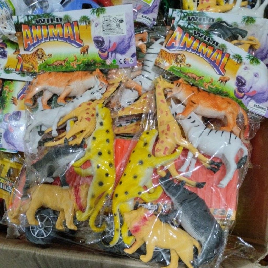oketoys mainan hewan karet wild animal wild playset hewan liar