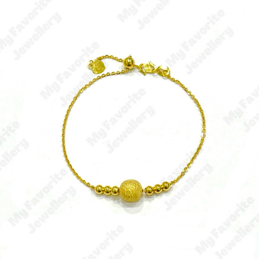 Gelang Fancy Serut Bola Pasir EMAS ASLI Kadar 700 16K